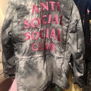 Anti Social Social Club Black and Pink Utility Jacket